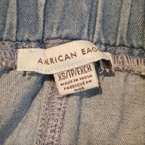 American Eagle Outfitters AEO Size XS Extra Small Paper Bag Blue Shorts Pockets - Picture 5 of 9